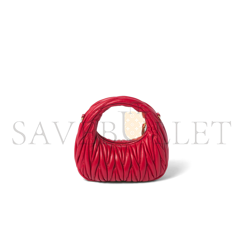 MIU MIU WANDER MATELASSÉ NAPPA LEATHER HOBO MINI BAG 5BP078 (17.5*14*5.5cm)